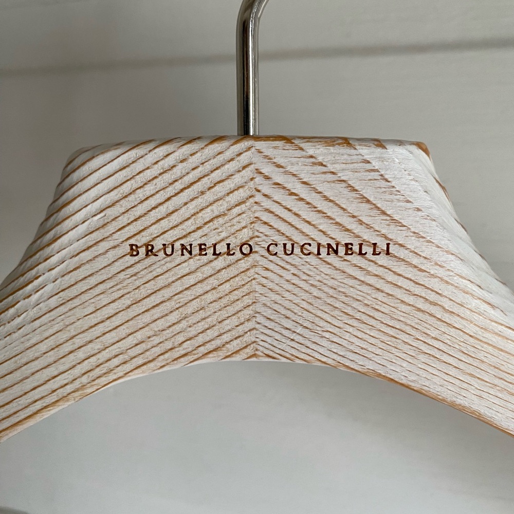 Brunello Cucinelli White Wash Wooden Hanger